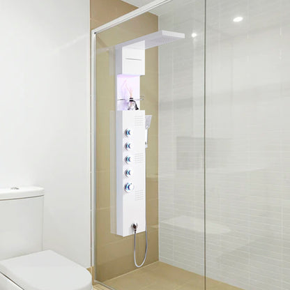 Juno Luxury Design Stainless Steel Brushed Nickle LED Massage Shower Panel