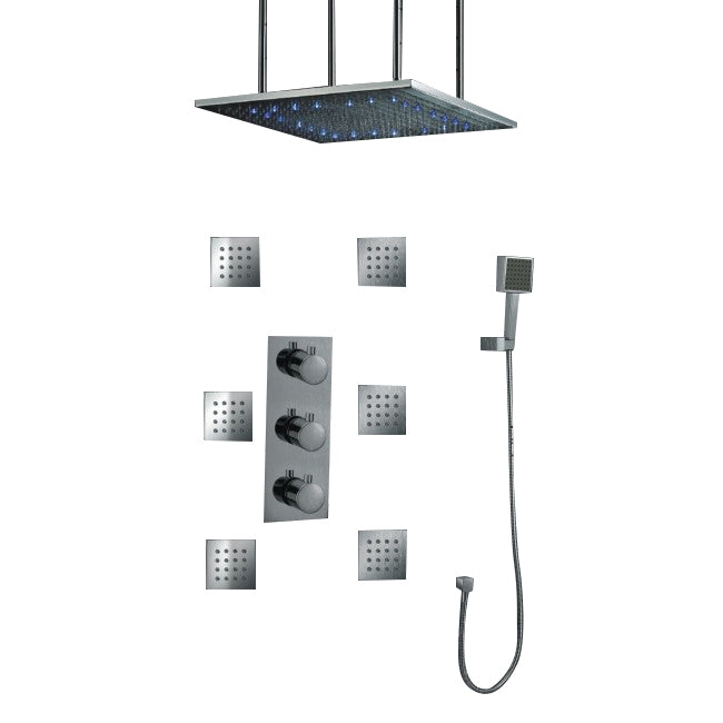 Juno Marseille 24" LED Rain Shower Head Thermostatic Shower