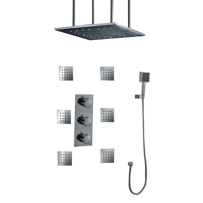 Juno Marseille 24" LED Rain Shower Head Thermostatic Shower
