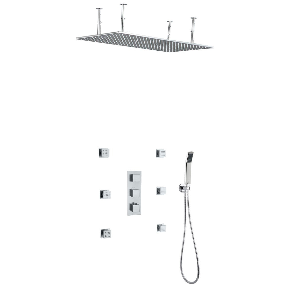 Juno Marseille 24LED Rain Shower Head Thermostatic Shower
