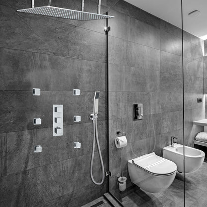 Juno Marseille 24LED Rain Shower Head Thermostatic Shower