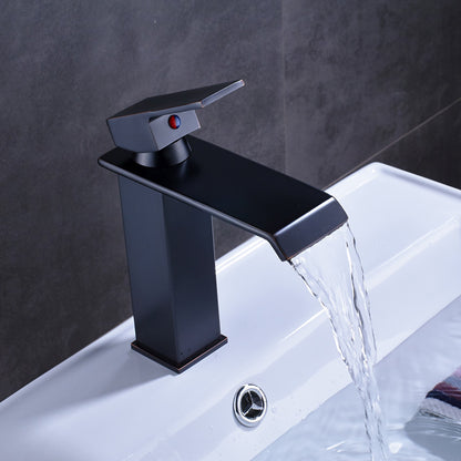 Juno Michigan LED Light Golden Single Handle Waterfall Bathroom Basin Vanity Sink Faucet