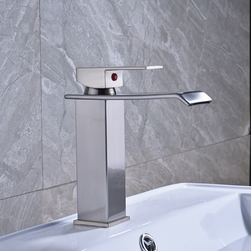 Juno Michigan LED Light Golden Single Handle Waterfall Bathroom Basin Vanity Sink Faucet