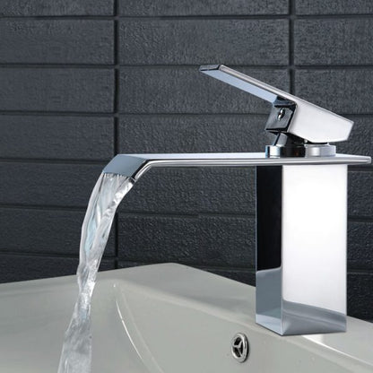 Juno Michigan LED Light Chrome Single Handle Waterfall Bathroom Basin Vanity Sink Faucet