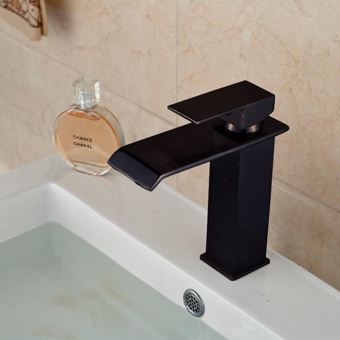 Juno Michigan LED Light Oil Rubbed Bronze Single Handle Waterfall Bathroom Basin Vanity Sink Faucet