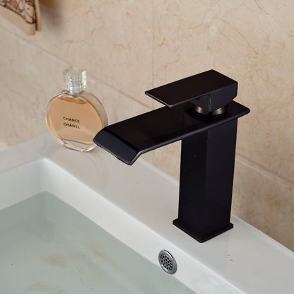 Juno Michigan LED Light Oil Rubbed Bronze Single Handle Waterfall Bathroom Basin Vanity Sink Faucet