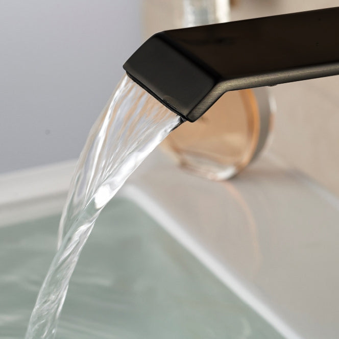 Juno Michigan LED Light Oil Rubbed Bronze Single Handle Waterfall Bathroom Basin Vanity Sink Faucet