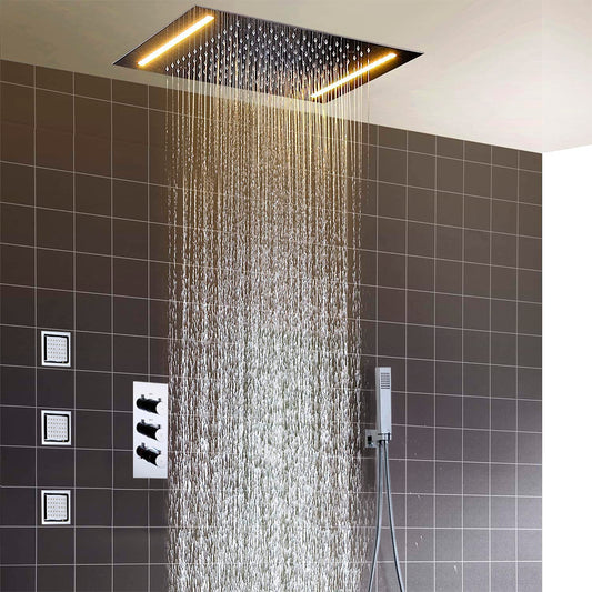 Juno Milan 14" by 20" Recessed Mounted LED Shower Head