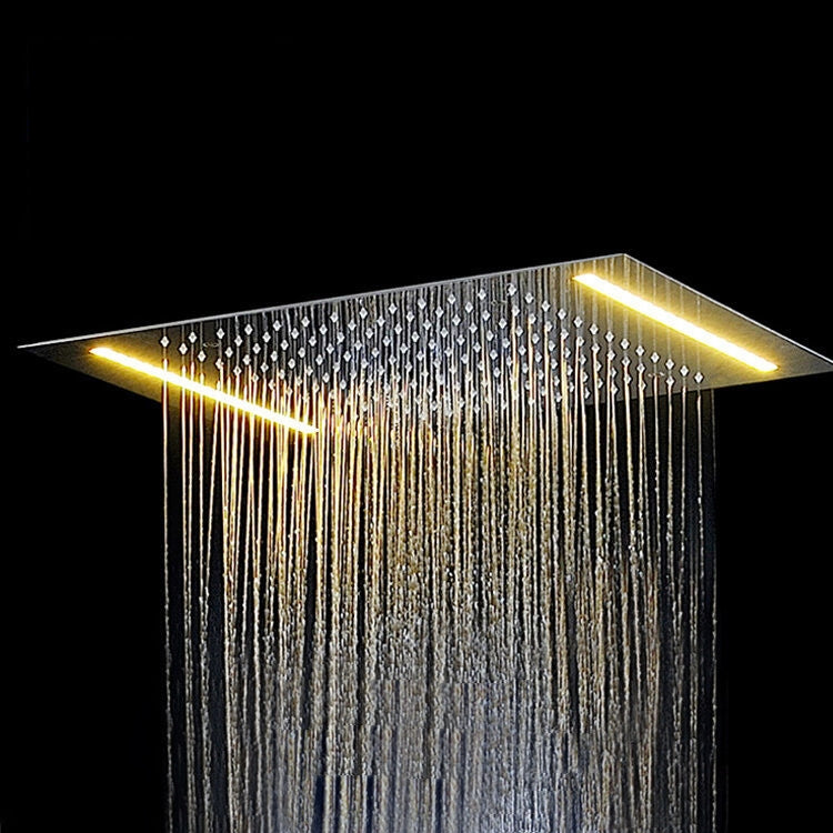 Juno Milan 14" by 20" Recessed Mounted LED Shower Head with Body Massage Shower Jets