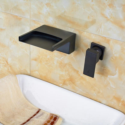 Juno Modern Blackened Oil-Rubbed Bronze Wall Mount Sink Faucet