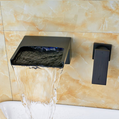 Juno Modern Blackened Oil-Rubbed Bronze Wall Mount Sink Faucet