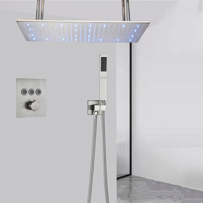 Juno Modern Black Shower Head Thermostatic Black Rain Shower Head Set Bathroom Large Black Rainfall Shower System