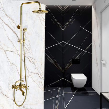 Juno Modern Design Round Rain Gold Brass Shower Mixer Shower with Hand Held Shower