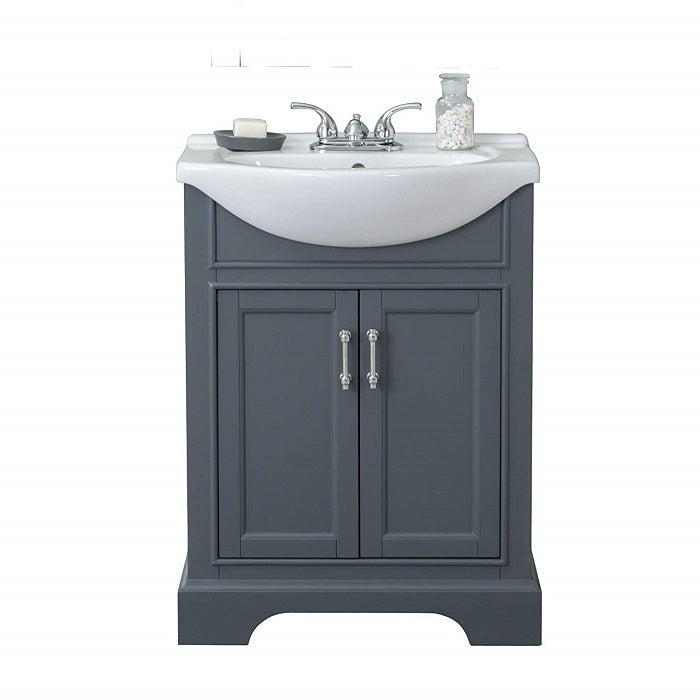 Juno Modern 24" Dark Gray Bathroom Vanity Set