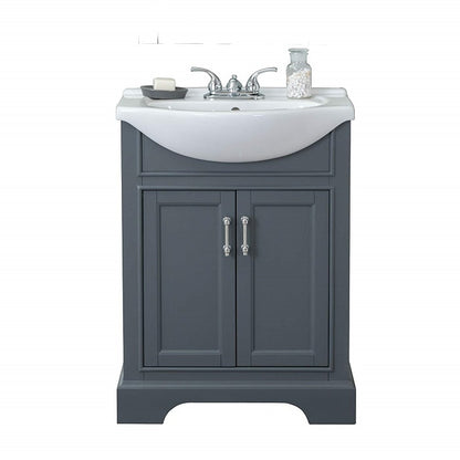 Juno Modern 24" Dark Gray Bathroom Vanity Set