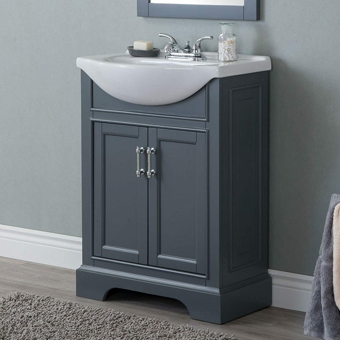 Juno Modern 24" Dark Gray Bathroom Vanity Set