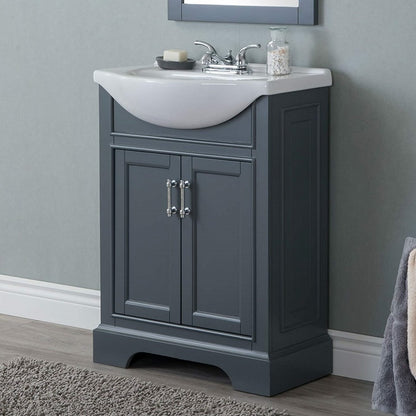 Juno Modern 24" Dark Gray Bathroom Vanity Set