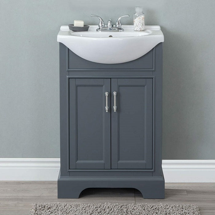 Juno Modern 24" Dark Gray Bathroom Vanity Set