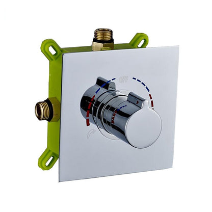 Juno Modern 10" Rainfall Shower Head With Hot Cold Mixer and Handheld Shower