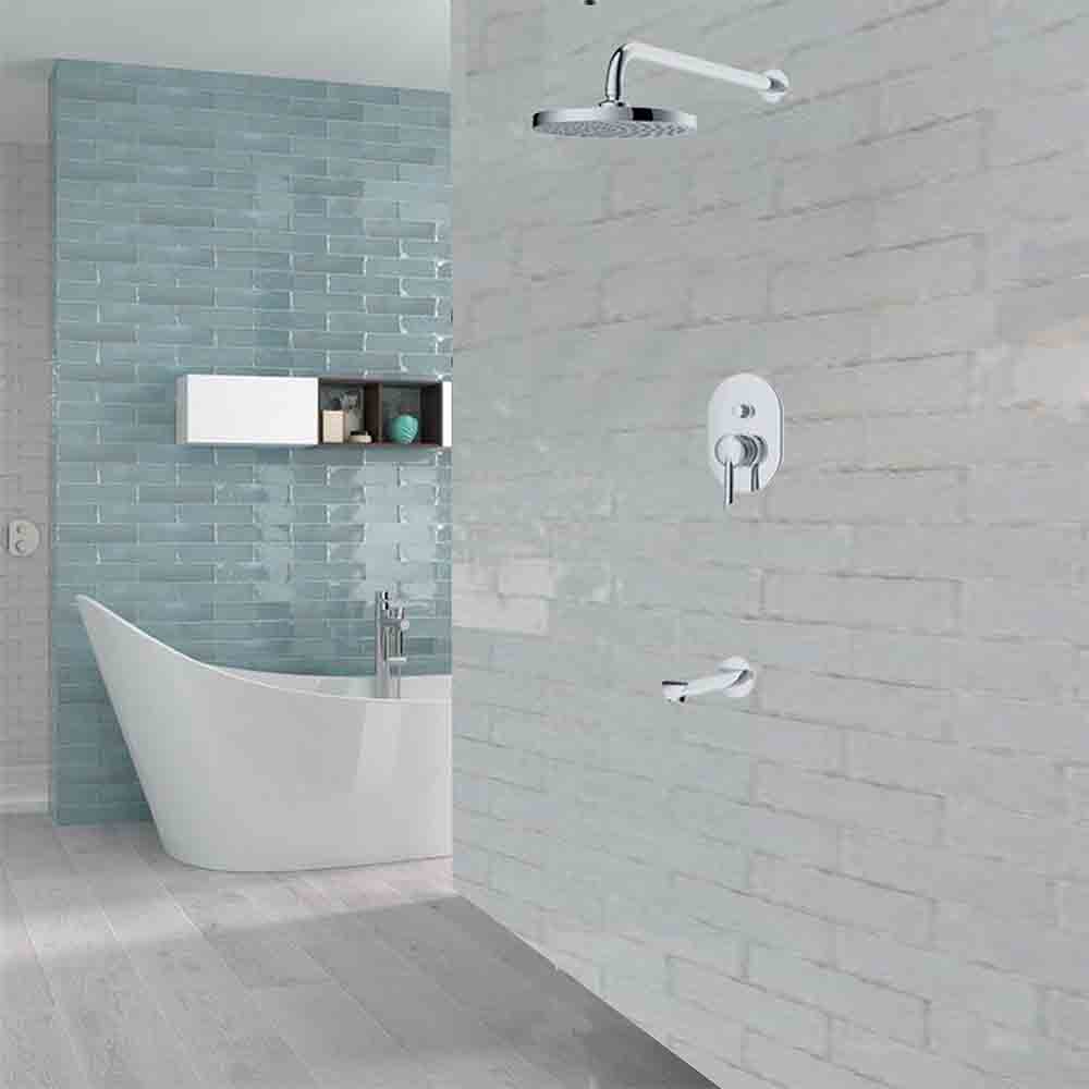 Juno Monro Wall Mount Rain Shower Head Solid Brass Chrome Finish