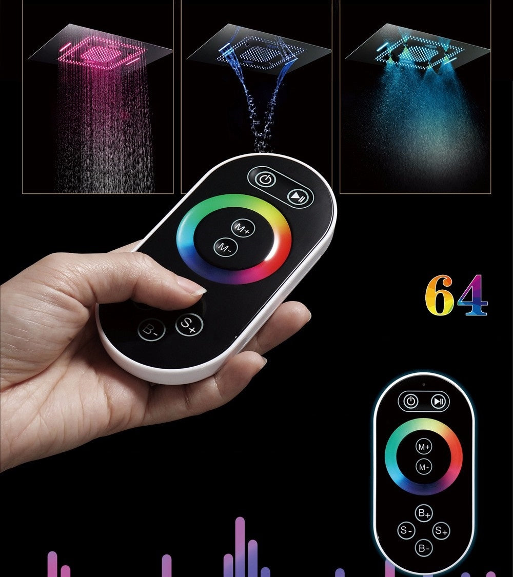 Rectangle Items Remote Control Juno Musical Rectangular Chrome Waterproof Ceiling Remote Control LED ...