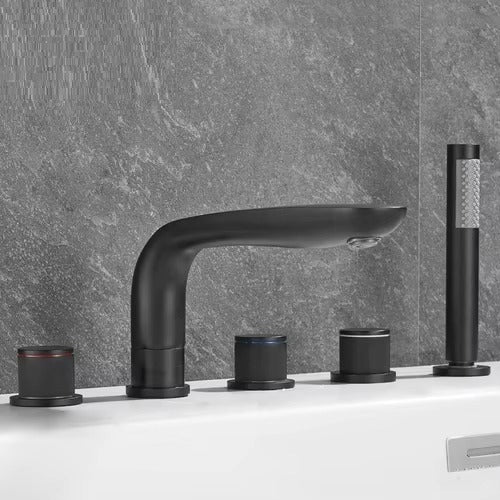 Juno New 5 Pcs Bathtub Faucet Multi Color Deck Mount Dual Handle bathroom Faucet