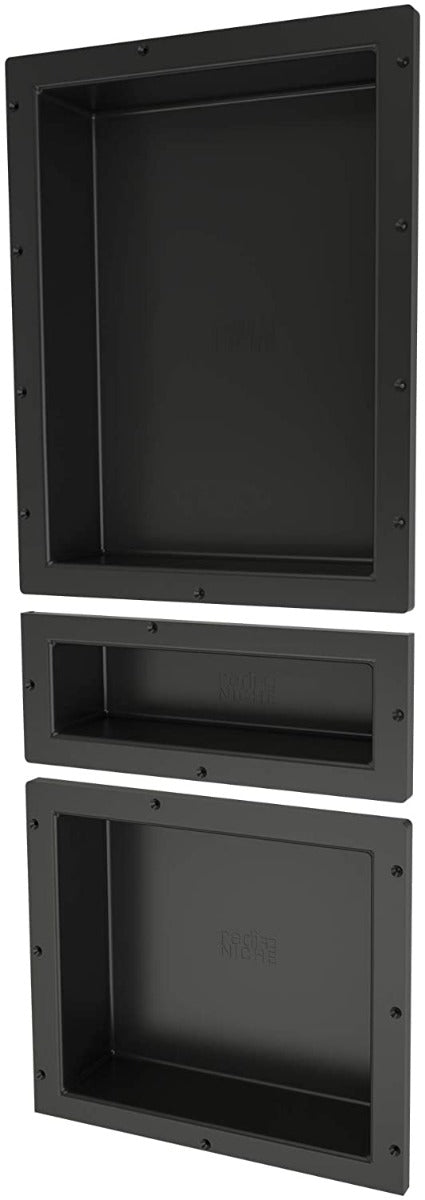 Juno New Black Wall Concealed 3 Racks Bathroom Shelf