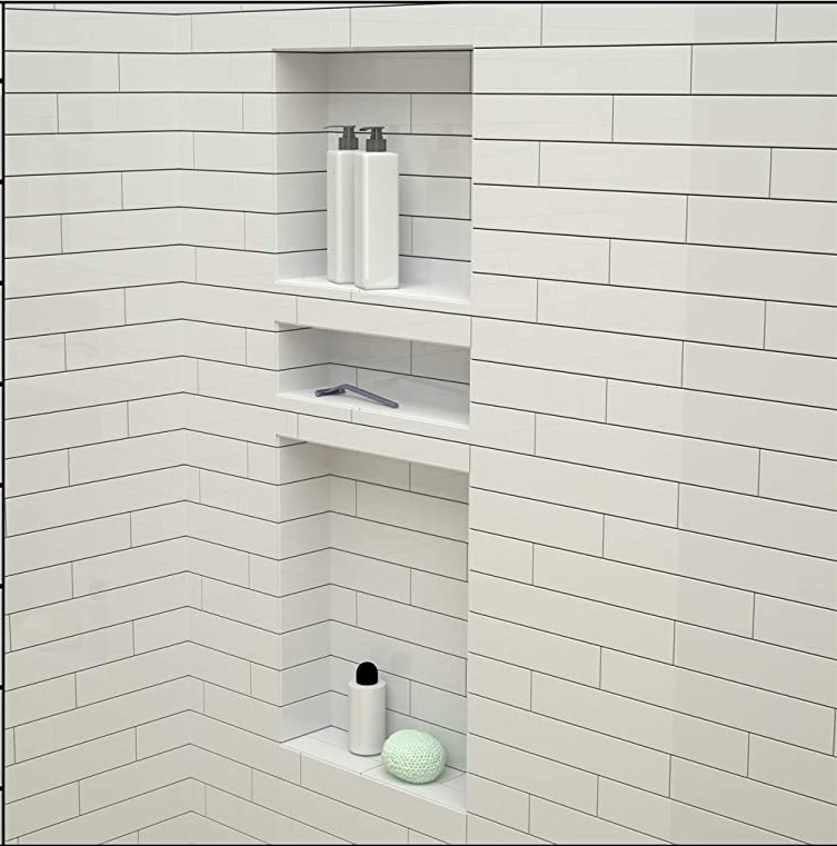 Juno New Black Wall Concealed 3 Racks Bathroom Shelf
