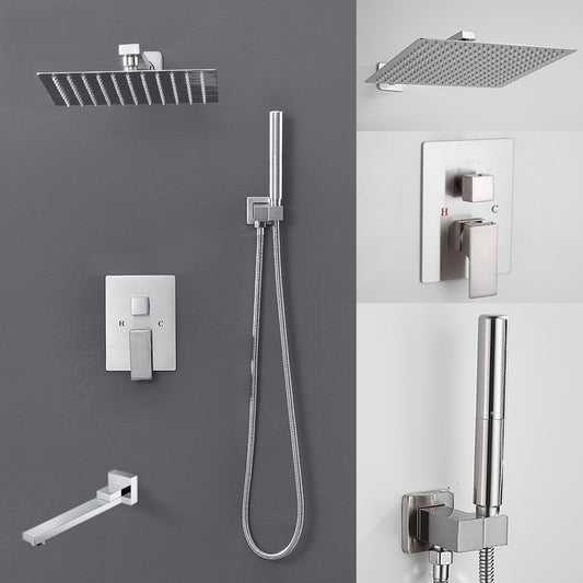Juno New Brushed Nickel Finish Wall Mount Rain Shower Head