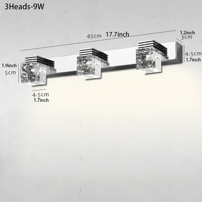 Juno Modern Crystal Cubes Wall LED Vanity Light Bulbs