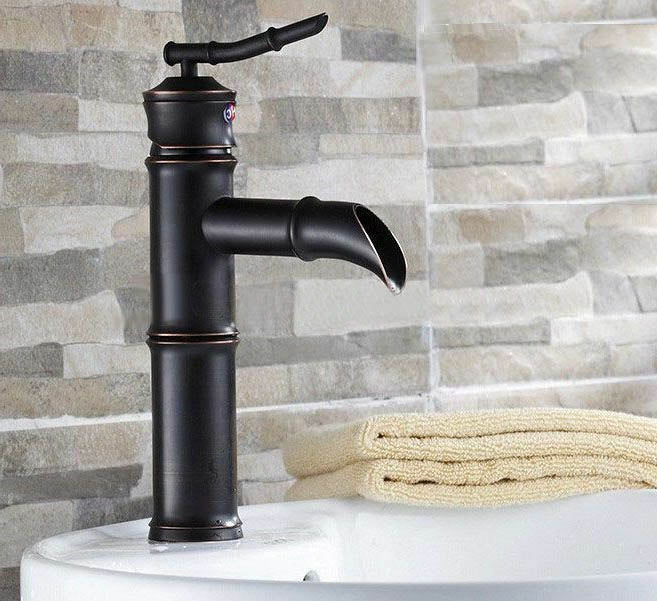 Juno New Dark Bamboo Shape Oil Rubbed Bronze Basin Sink Faucet