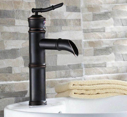 Juno New Dark Bamboo Shape Oil Rubbed Bronze Basin Sink Faucet