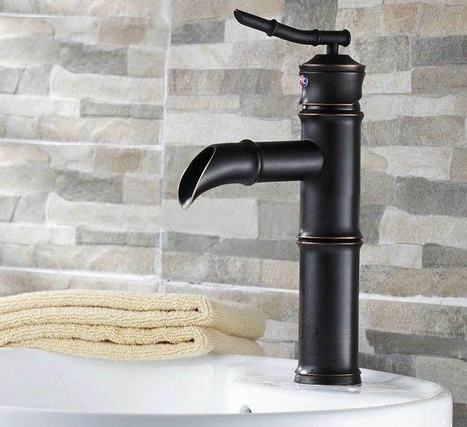 Juno New Dark Bamboo Shape Oil Rubbed Bronze Basin Sink Faucet