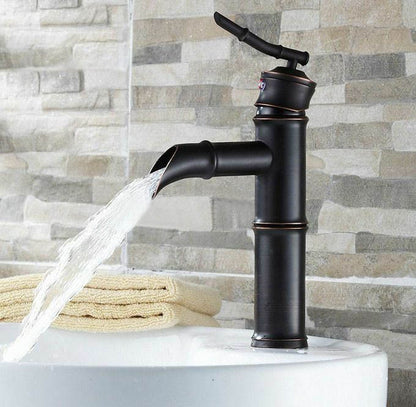 Juno New Dark Bamboo Shape Oil Rubbed Bronze Basin Sink Faucet