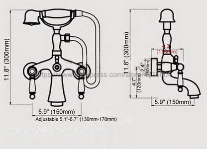 Juno New Design Antique Bronze Bathtub Faucet Wall Mount Shower Faucet