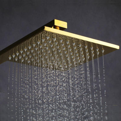 Juno New Gold Shower Head Set with Handheld Shower