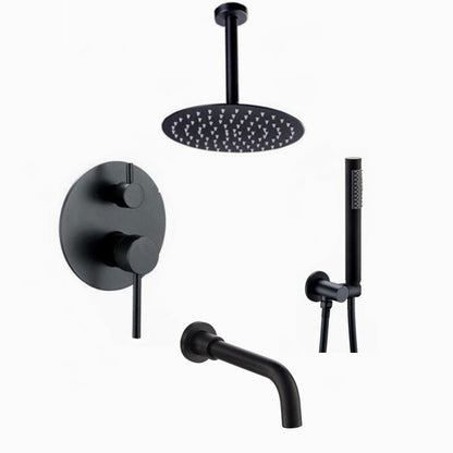 Juno balck ceiling mount rain shower head