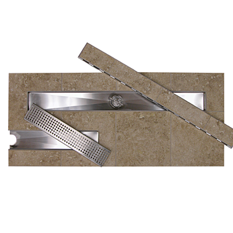 Juno New Stainless Steel Linear Shower Drain Flag Design Flange Body