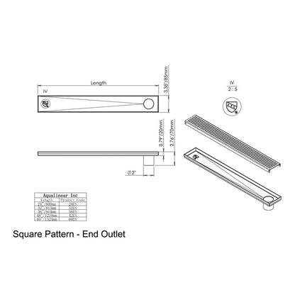 Juno New Stainless Steel Linear Shower Drain Flag Design Flange Body