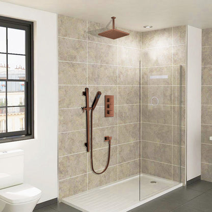Juno Oil-Rubbed Bronze Ceiling Mount Square Shower Head Set with Hand Shower