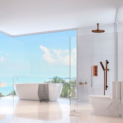 Juno Oil-Rubbed Ceiling Shower Head Set with Hand Shower