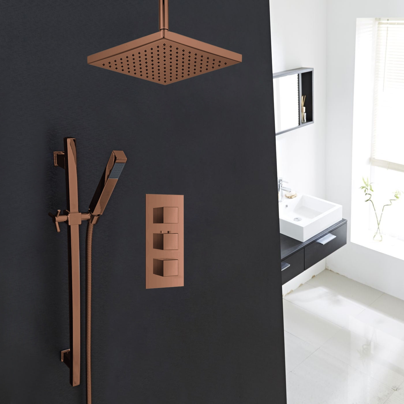 Juno Oil-Rubbed Bronze Ceiling Shower Head Set 