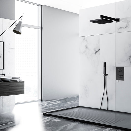 Juno Polished Oil-Rubbed Bronze Shower Head Set with Handheld Shower