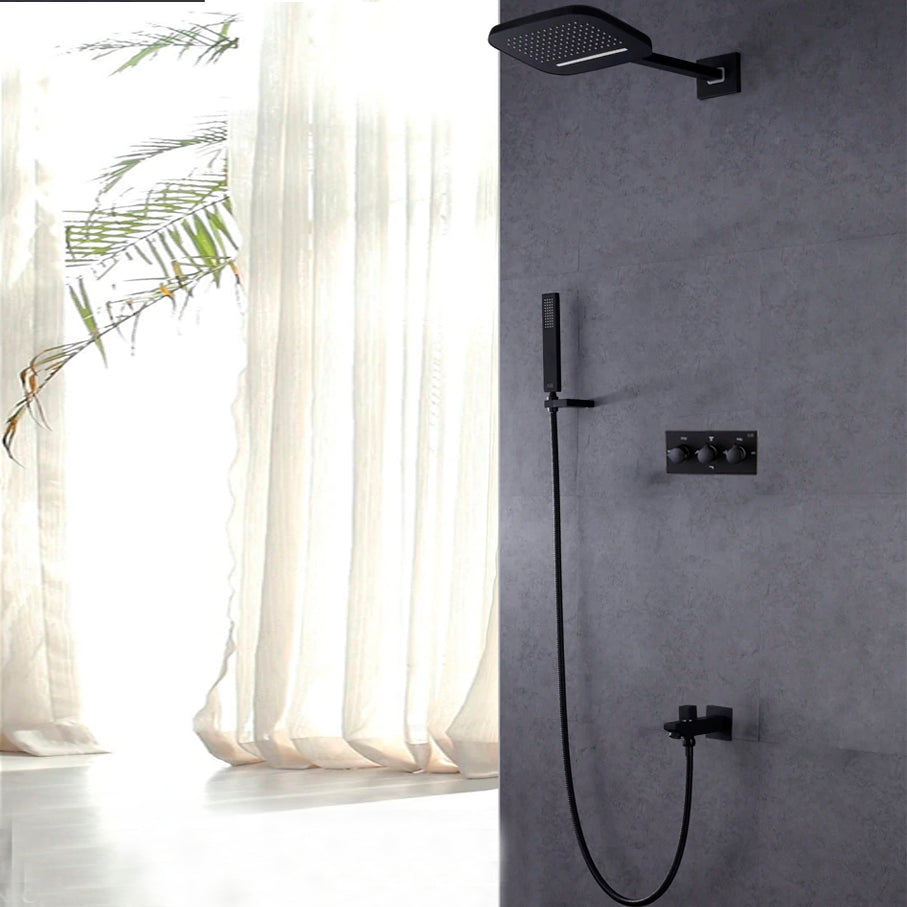 Juno Rain Waterfall Mixer Wall Mounted Bathroom Shower with Handheld Shower 