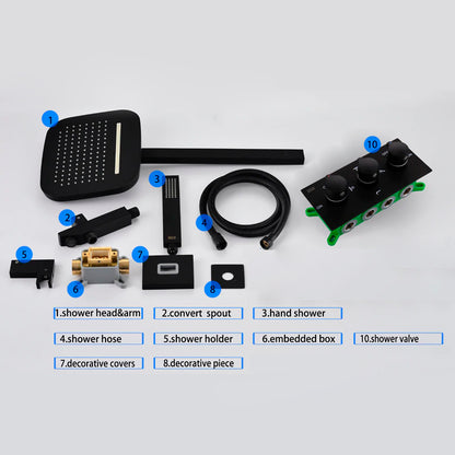 Juno Rain Waterfall Mixer Wall Mounted Bathroom Shower with Handheld Shower 