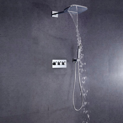 Juno Rain Waterfall Mixer Wall Mounted Bathroom Shower with Handheld Shower 