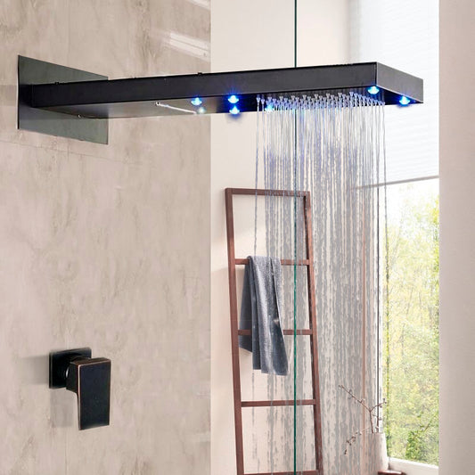 Juno Rectangle LED Shower Head Oil Rubbed Bronze