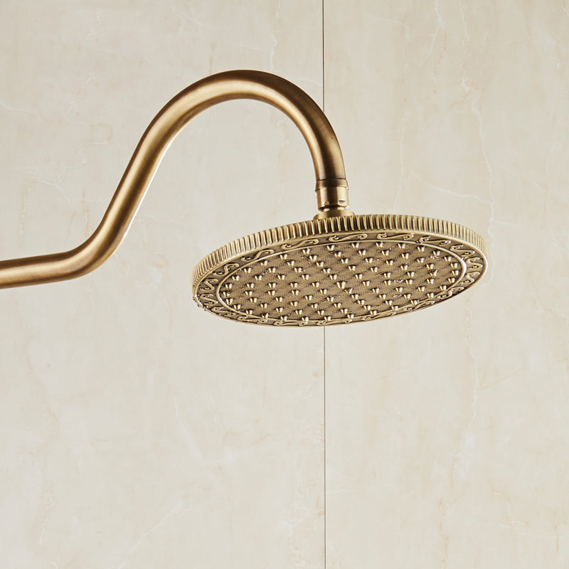Juno Roman Antique Brass Shower Head with Single Handle Mixer Handheld Shower & Tub Spout