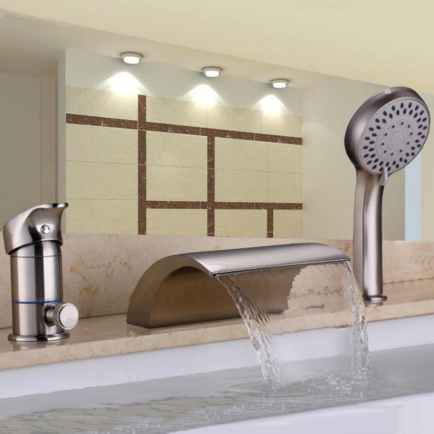 Juno Roman Mono Bath Tub Waterfall Faucets