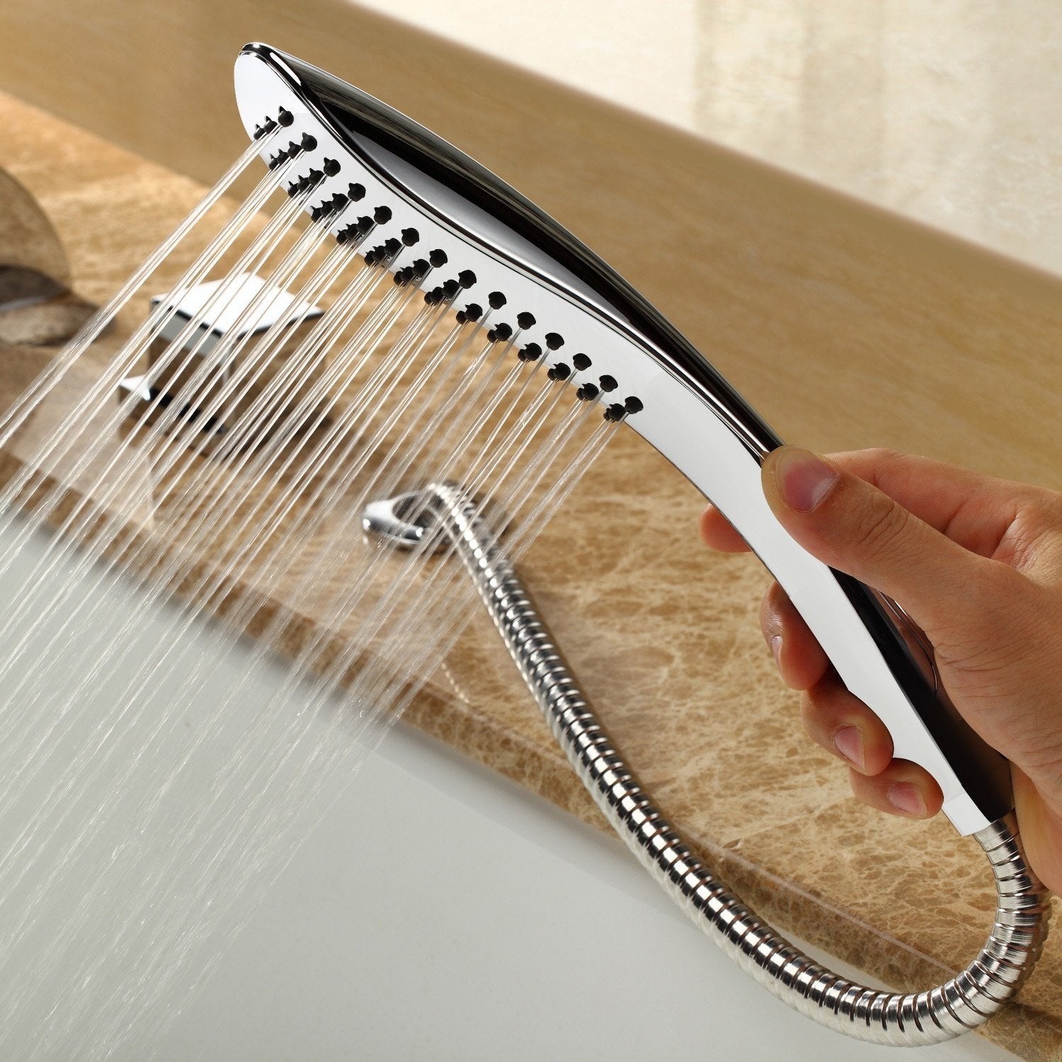 Juno Roman Tub Waterfall Faucet with Handheld Shower